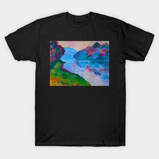 Mountains, Flowering Trees and Reflections in the River T-Shirt